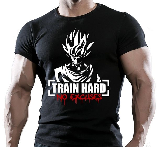 camiseta goku train hard