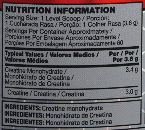BSN DNA Creatine, Creatina Monohidratada en Polvo, Nutrición Deportiva, Sin Sabor, 63 Porciones, 216 g