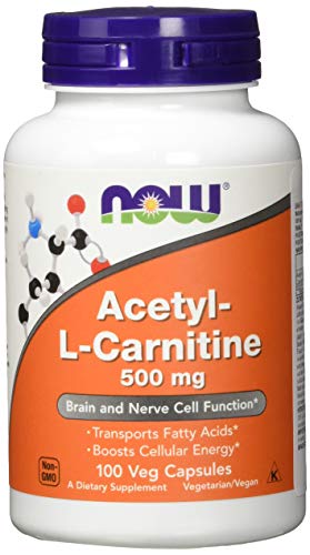 Now Foods, Acetyl-L-Carnitine, 500 mg, 100 cápsulas veganas, sin gluten, sin soja