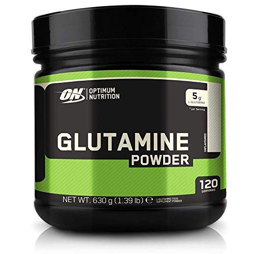 Optimum Nutrition Glutamine, l Glutamina en Polvo, Aminoacido, Suplementos para Ganar Masa Muscular, Sin Sabor, 120 Porciones, 630g