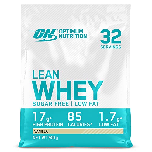 Optimum Nutrition Lean Whey, Proteínas en Polvo Sin Azúcar con Vitaminas y Minerales, Bajo en Grasas, Vainilla, 32 Porciones, 740 g, el Envase Puede Variar