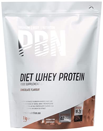 PBN Premium Body Nutrition - Paquete de proteína de suero de leche light, 1 kg, sabor Chocolate