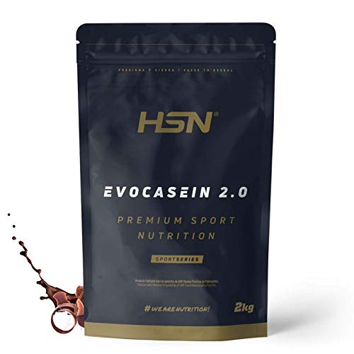 Caseína Micelar de HSN Evocasein 2.0 | Sabor Chocolate 2 Kg = 67 Tomas por Envase | Proteína Lenta Digestión para Antes de Dormir | No-GMO, Vegetariana, Sin Gluten