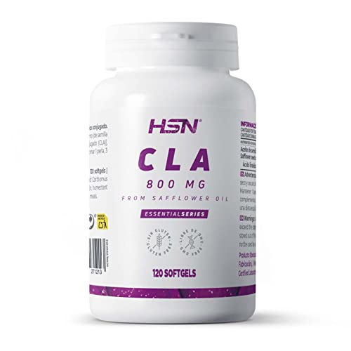 CLA de HSN | 120 Perlas | 2400 mg Real de Ácido Linoleico Conjugado por Dosis Diaria | Estandarizado 80% Aceite de Semilla de Cártamo | No-GMO, Sin Gluten ni Lactosa